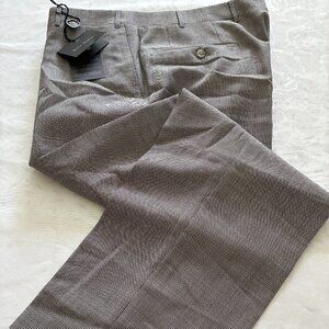 Pants. New. sz 34 Nino Danieli Italian virgin wool mohair. Small grey check.